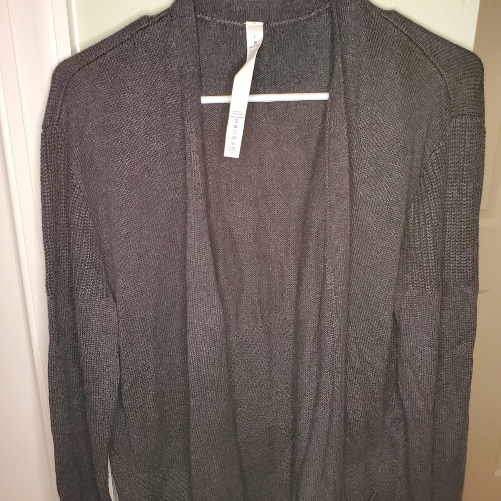 NWT Lululemon Sincerely Yours Wrap Sweater Heathered Deep Coal Size Large - Picture 6 of 12